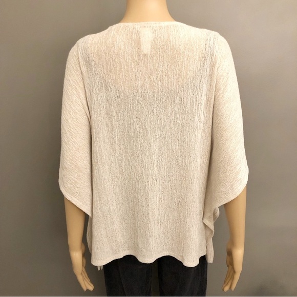 LAURA Petites Oversized Knitted Minimalist Beige Slouchy Kimono Blouse Cardigan. - Picture 11 of 12